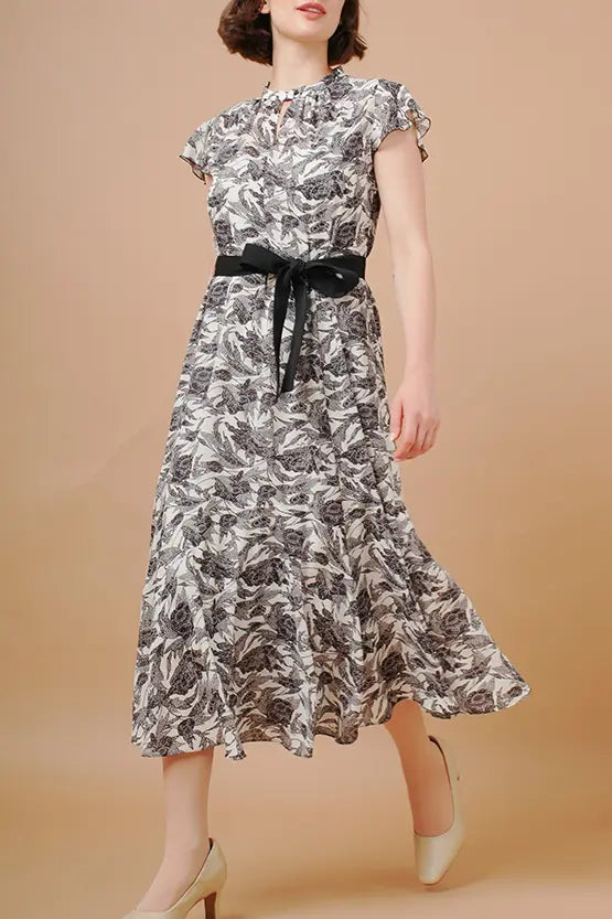 【ストレッチシフォン】ロングマーメイドワンピース