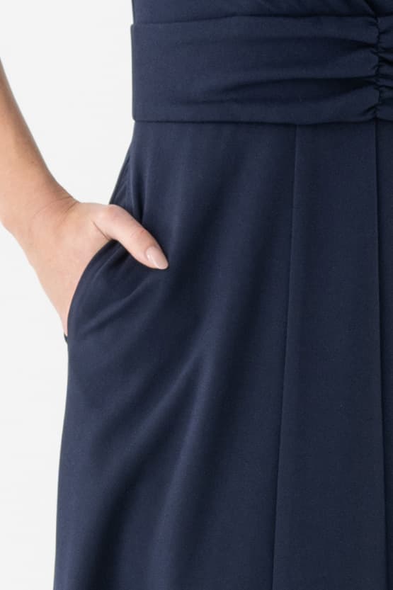 Fleece-Lined Navy Long Marilyn Dress