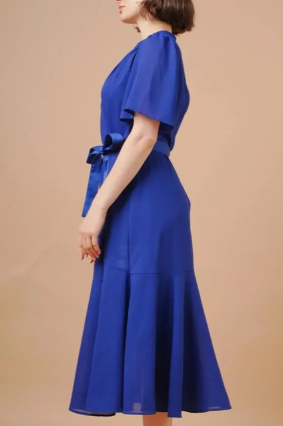 【ストレッチシフォン】ロングマーメイドワンピース