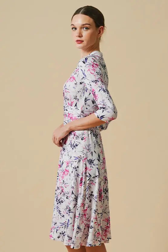 Pink lavender cache-coeur dress (with antistatic petticoat)