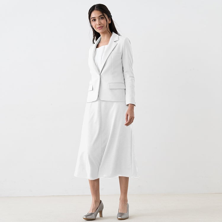 【ダブルジャージー】ミモレ丈Aラインスカート