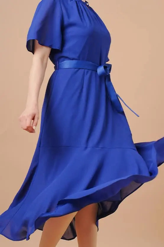 【ストレッチシフォン】ロングマーメイドワンピース
