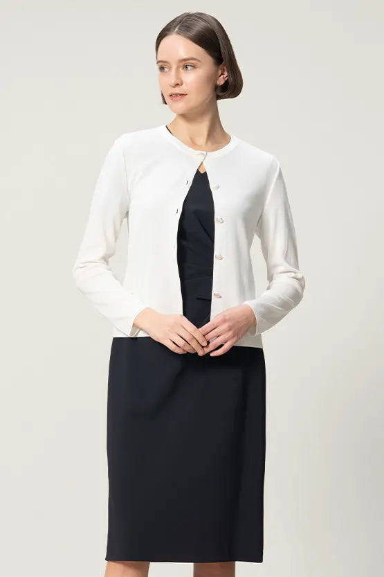 【クールニット】クルーネックカーディガン