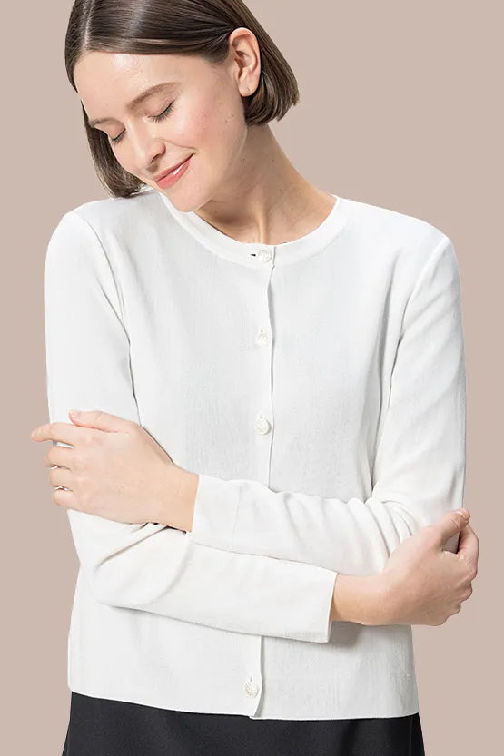 【クールニット】クルーネックカーディガン