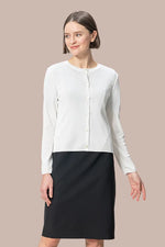 【クールニット】クルーネックカーディガン