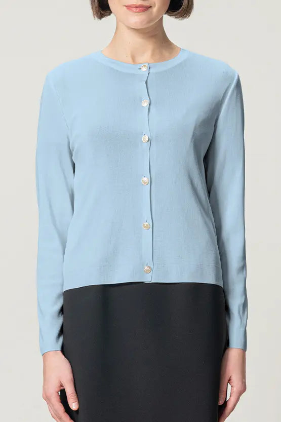 【クールニット】クルーネックカーディガン