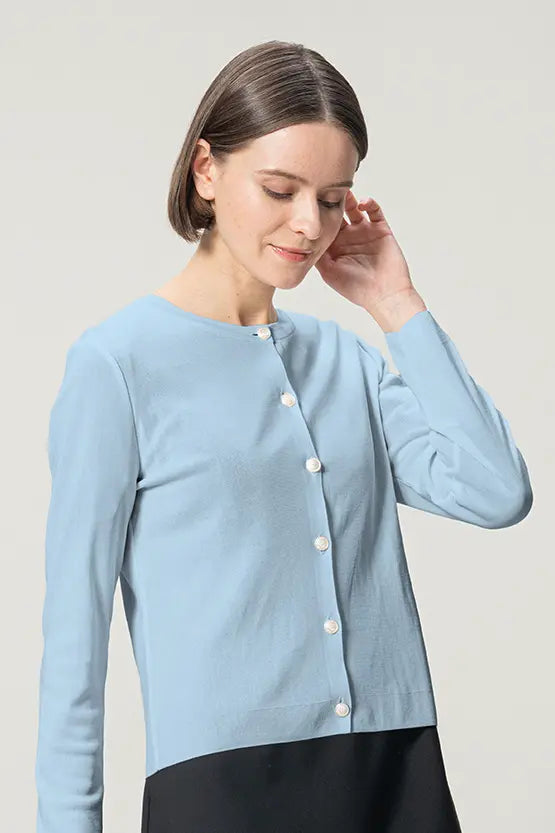 【クールニット】クルーネックカーディガン