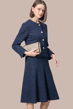 【ブークレーツイード】ネイビー　セレモニースーツセットアップ