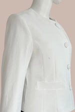 【ストレッチジャカード】ノーカラーショート丈ジャケット