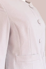 【ストレッチジャカード】ノーカラーショート丈ジャケット