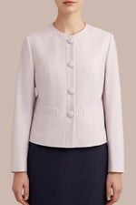 【ストレッチジャカード】ノーカラーショート丈ジャケット