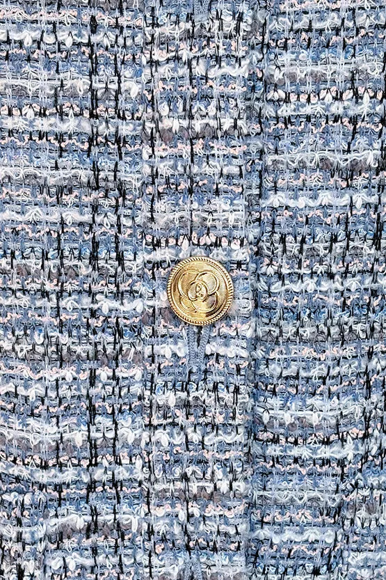 【ブークレーツイード】ノーカラーショート丈ジャケット