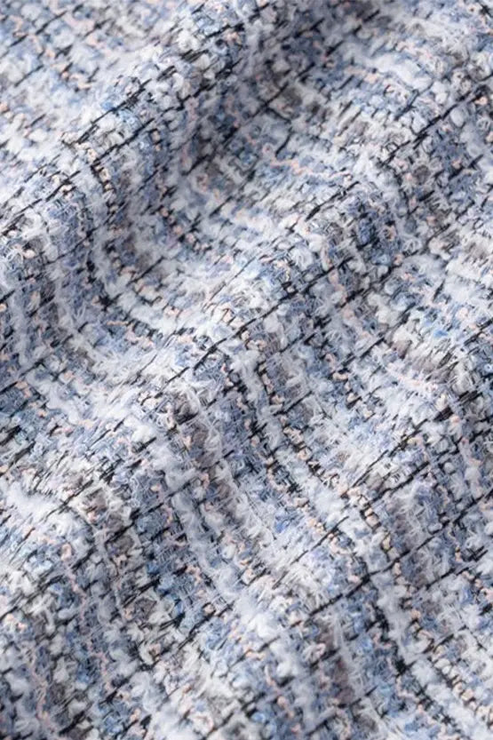 【ブークレーツイード】ノーカラーショート丈ジャケット