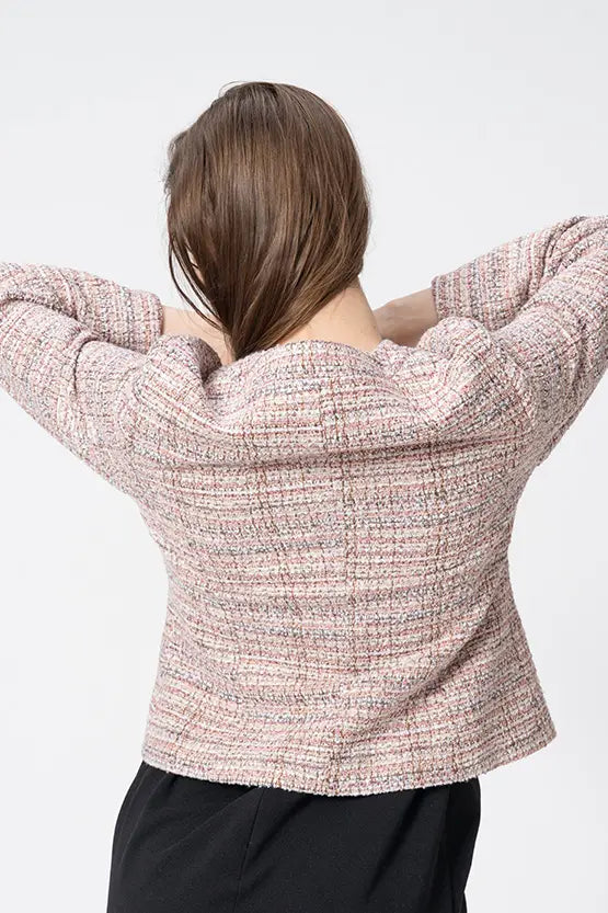 Boucle Tweed: Collarless Short Jacket