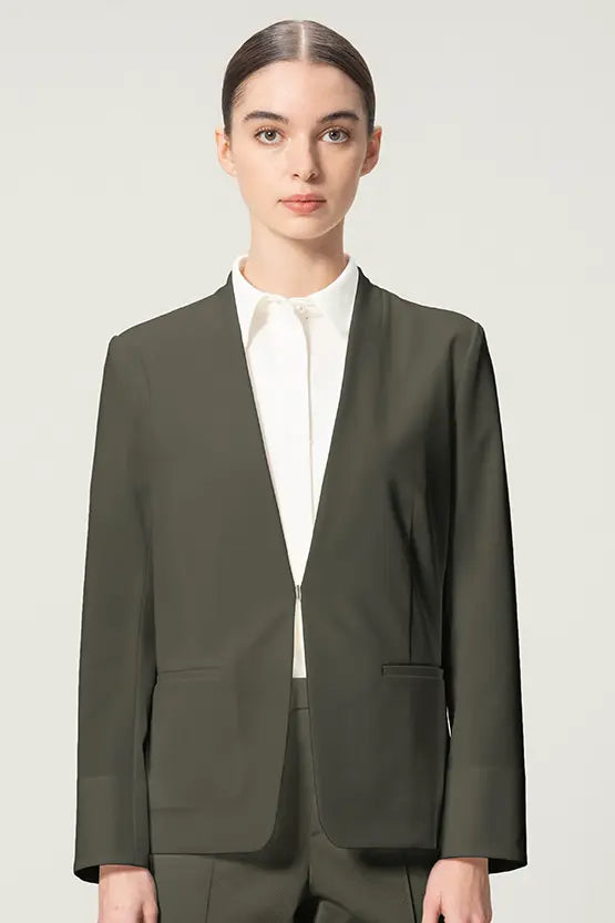 [Tech Jersey] Collarless Jacket