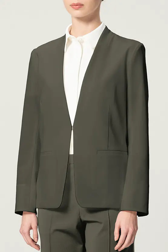[Tech Jersey] Collarless Jacket