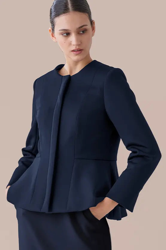 【宇宙素材】ジップペプラムジャケット