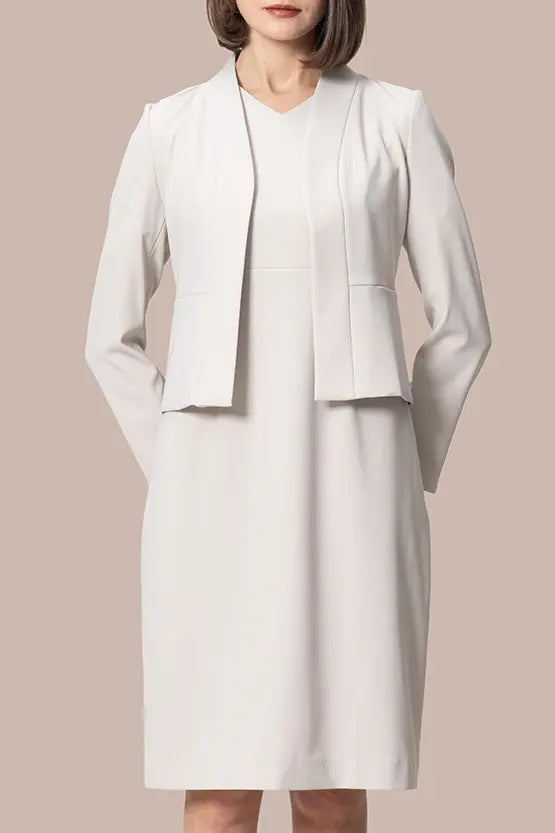 【スマートストレッチ】フロントホックノーカラージャケット・裏地なし