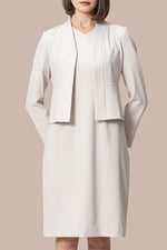 【スマートストレッチ】フロントホックノーカラージャケット・裏地なし