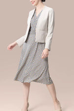 【スマートストレッチ】フロントホックノーカラージャケット・裏地なし