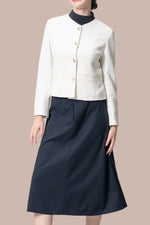 [Stretch Tweed x Double Jersey] Warm Set for Commuting and Commuting