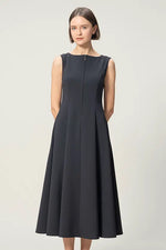 【アクティブクール】Aラインフロントジップロングワンピース