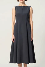 【アクティブクール】Aラインフロントジップロングワンピース