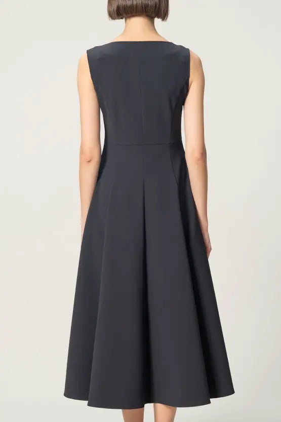 【アクティブクール】Aラインフロントジップロングワンピース