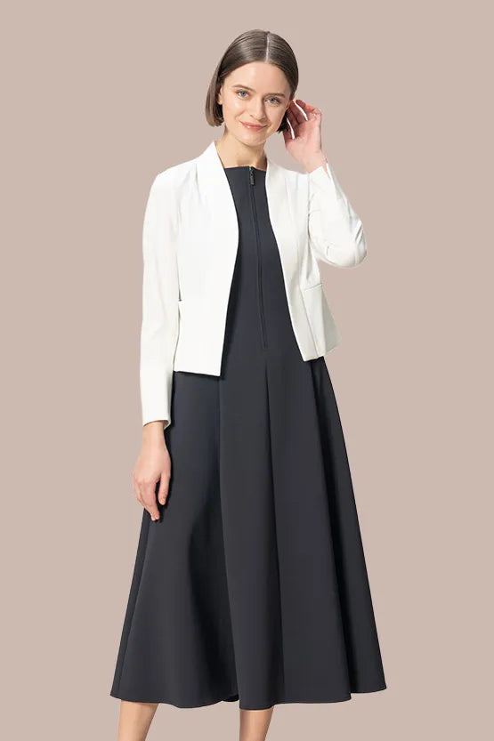 【アクティブクール】Aラインフロントジップロングワンピース