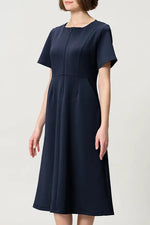 [Space Material] A-line Front Zip Dress