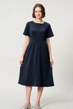 [Space Material] A-line Front Zip Dress