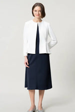 [Space Material] A-line Front Zip Dress