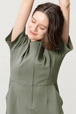 [Space Material] A-line Front Zip Dress