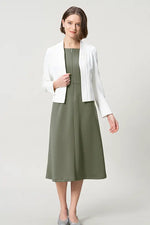 [Space Material] A-line Front Zip Dress