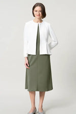 [Space Material] A-line Front Zip Dress