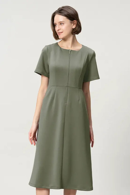 【宇宙素材】Ａラインフロントジップワンピース