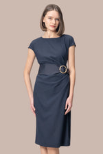 【コットン混 接触冷感】サッシュ付きTドレス