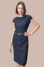 【コットン混 接触冷感】サッシュ付きTドレス