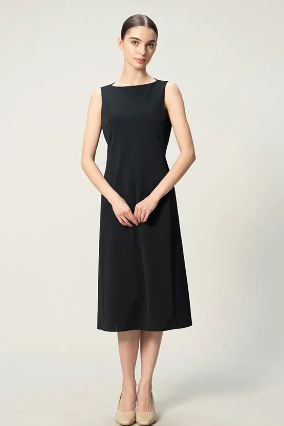 【クールテックジャージー】ミニマルワンピース‐ロング丈