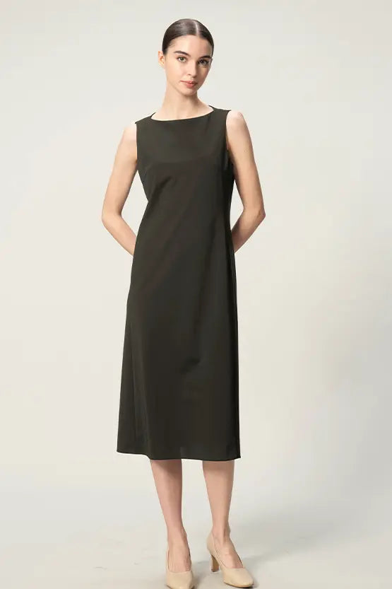 【クールテックジャージー】ミニマルワンピース‐ロング丈