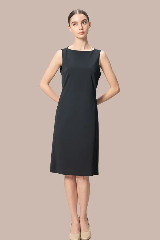 【クールテックジャージー】ミニマルワンピース‐ミディ丈