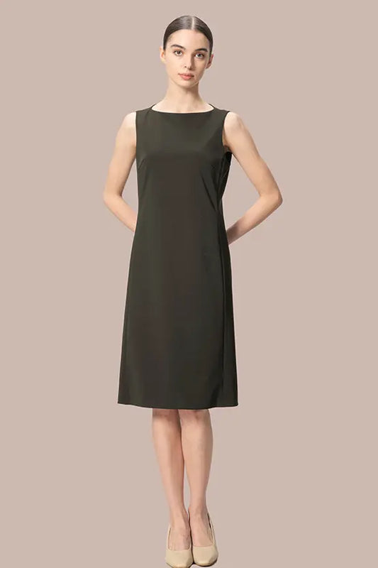 【クールテックジャージー】ミニマルワンピース‐ミディ丈