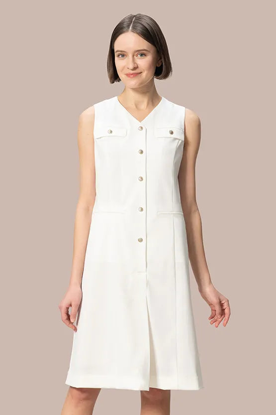 【クールテックジャージー】フロントボタンワンピース