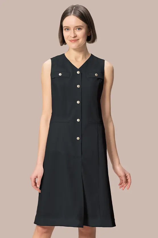 【クールテックジャージー】フロントボタンワンピース