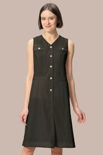 【クールテックジャージー】フロントボタンワンピース