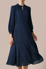 【ストレッチシフォン】ロングマーメイドワンピース