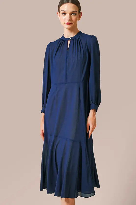 【ストレッチシフォン】ロングマーメイドワンピース