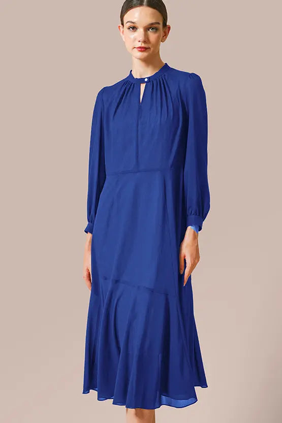 【ストレッチシフォン】ロングマーメイドワンピース
