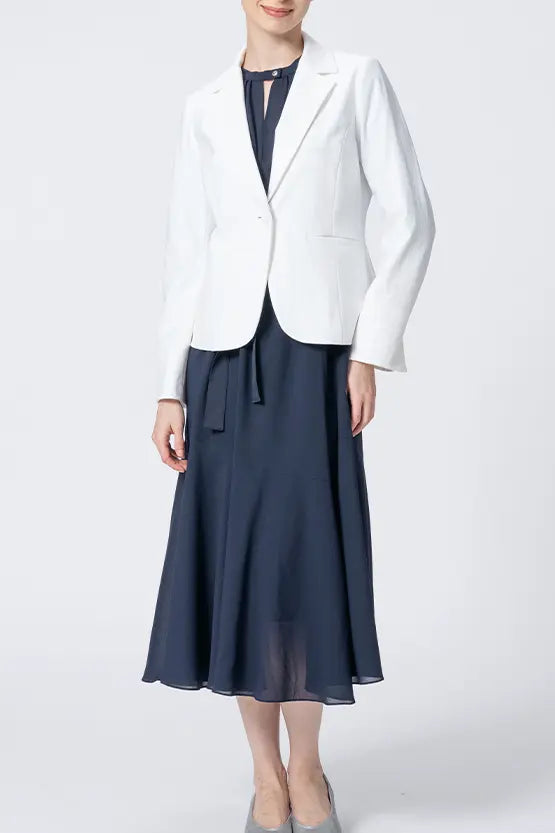 【ストレッチシフォン】ロングマーメイドワンピース