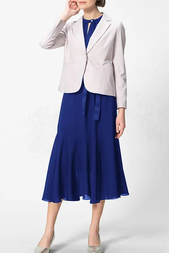 【ストレッチシフォン】ロングマーメイドワンピース